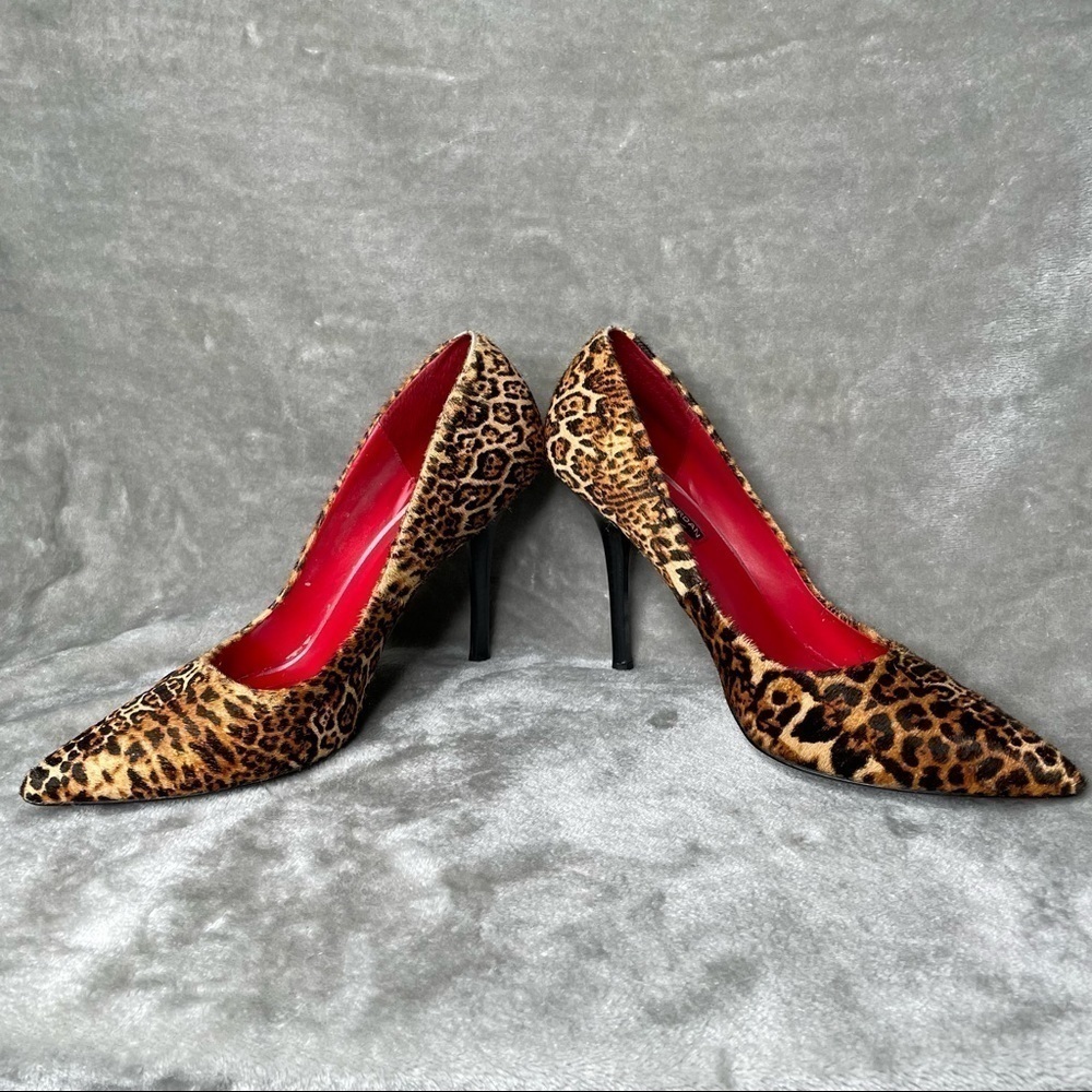 Charles Jourdan Leopard Print Calf Hair Pumps Size 9 Luxury Designer Heels - Picture 5 of 10